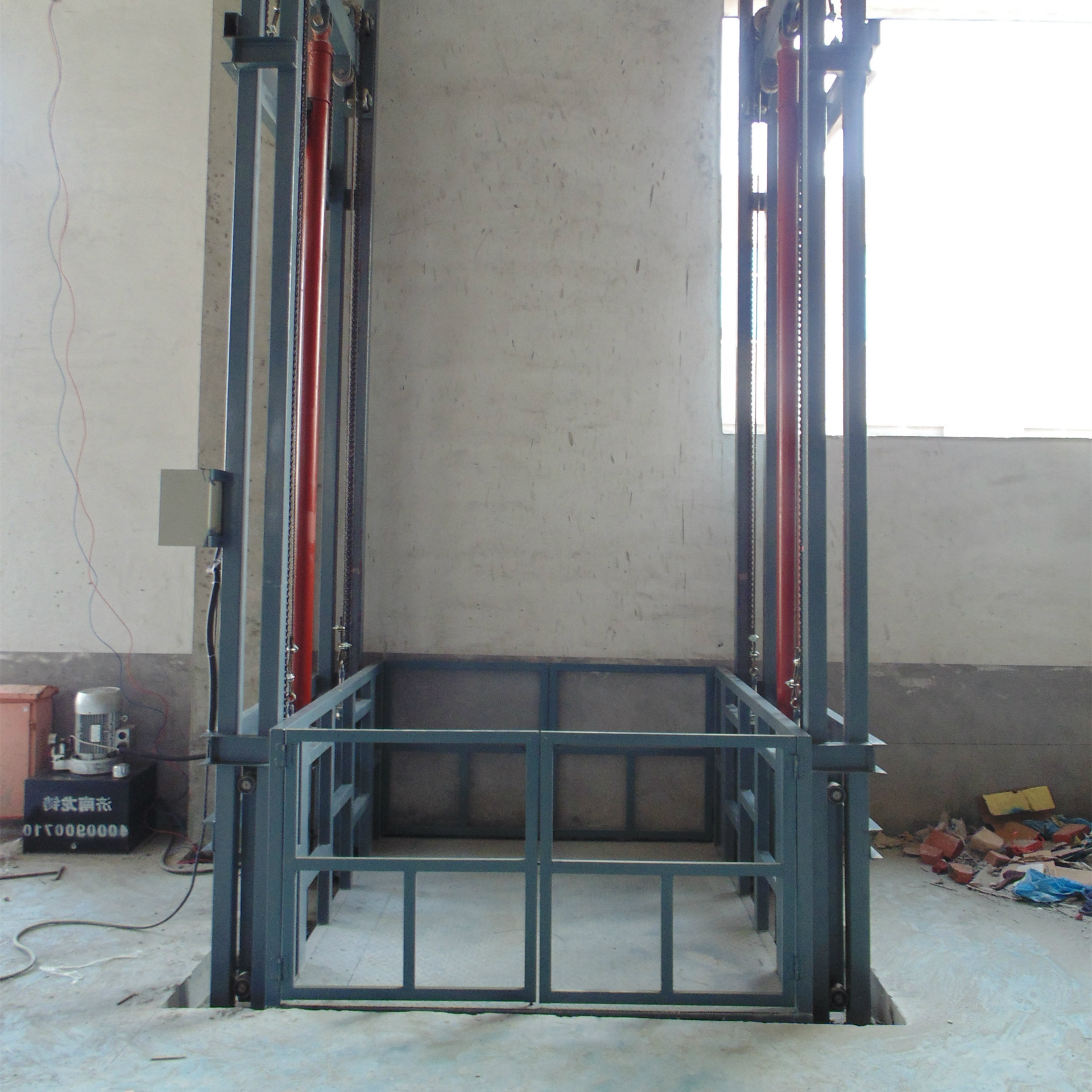 厂家定制加工导轨式液压货梯 举升机升降机 固定式升降机 简易电梯链条式1