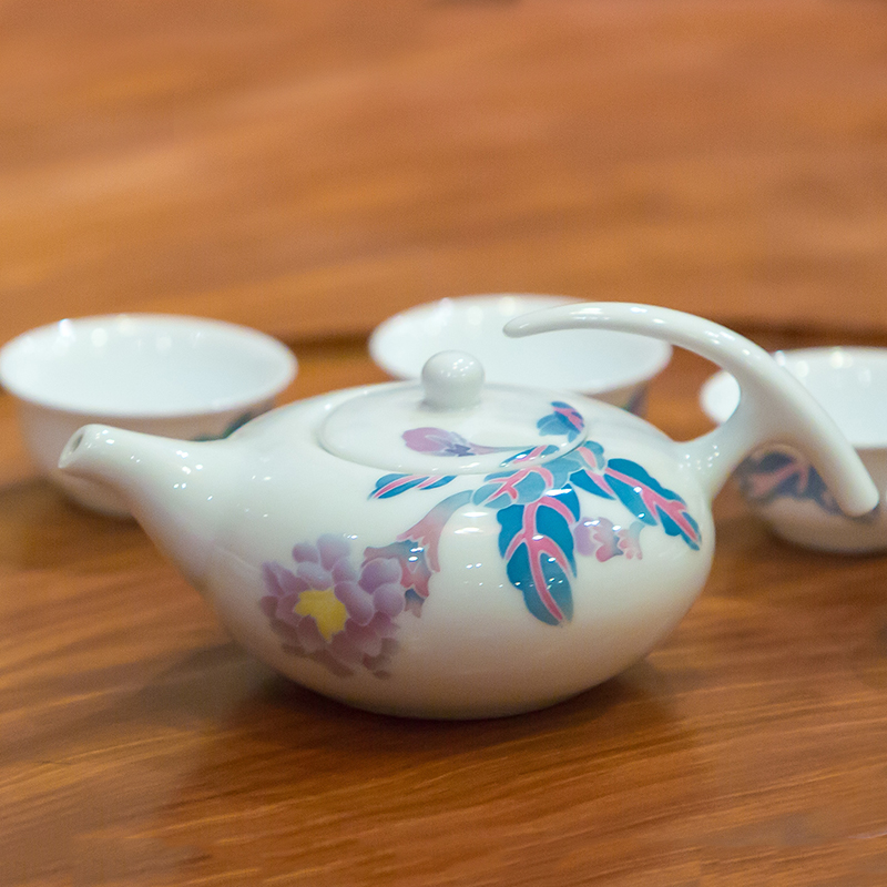 功夫茶具公司礼品定制 银银瓷器茶具釉下五彩陶瓷茶壶盖碗 茶具套装3