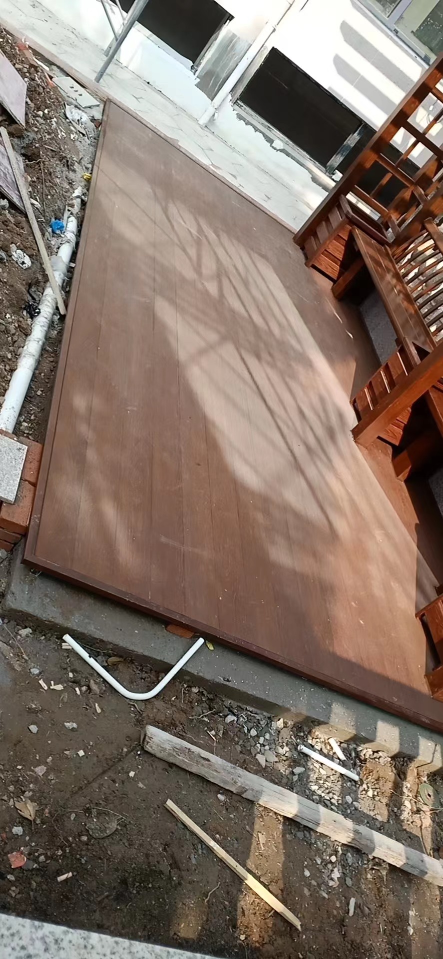 铝合金木纹凉亭新中式凉亭设备房葡萄架栏杆屏风花箱铝合金地板8