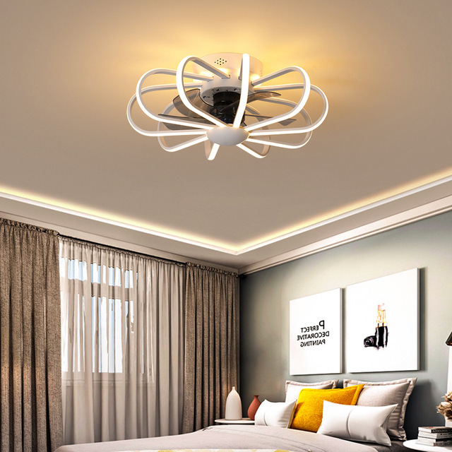 卧室客厅餐厅2021年新款轻奢北欧顶灯带电风扇的吸顶灯 煦星吸顶风扇灯4
