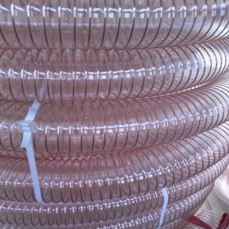 厂家供应PU透明钢丝管 印刷机通风管 工业吸尘软管 PU管2