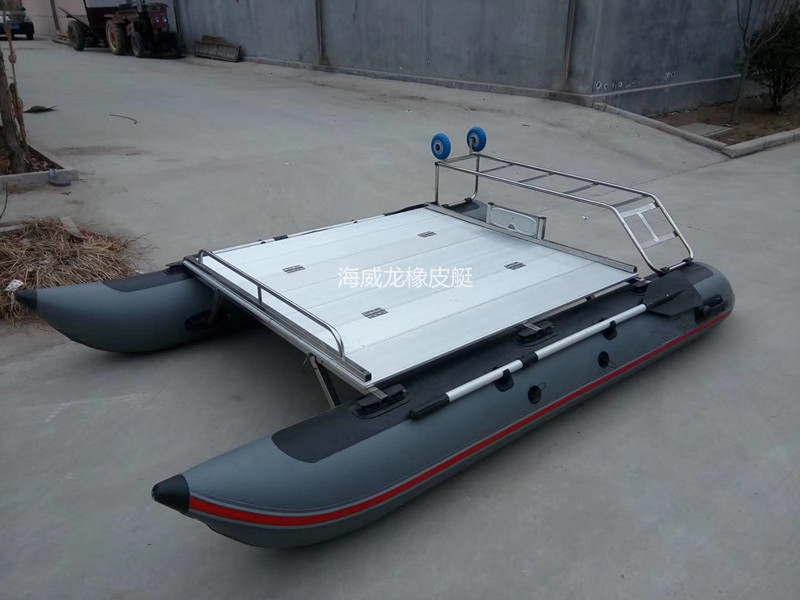 平台钓鱼船携带方便皮划艇橡皮艇 充气钓鱼路亚双体浮筒船5