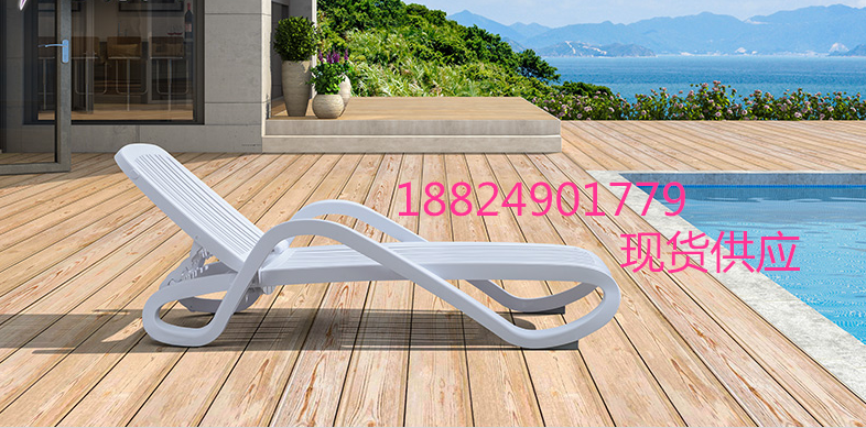 沙滩椅 欧式风格户外沙滩躺椅 塑料折叠休闲长椅1