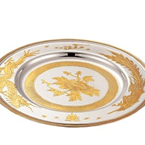 碗、碟、盘 张家港幸运金属镀金银餐具法式刻花碟