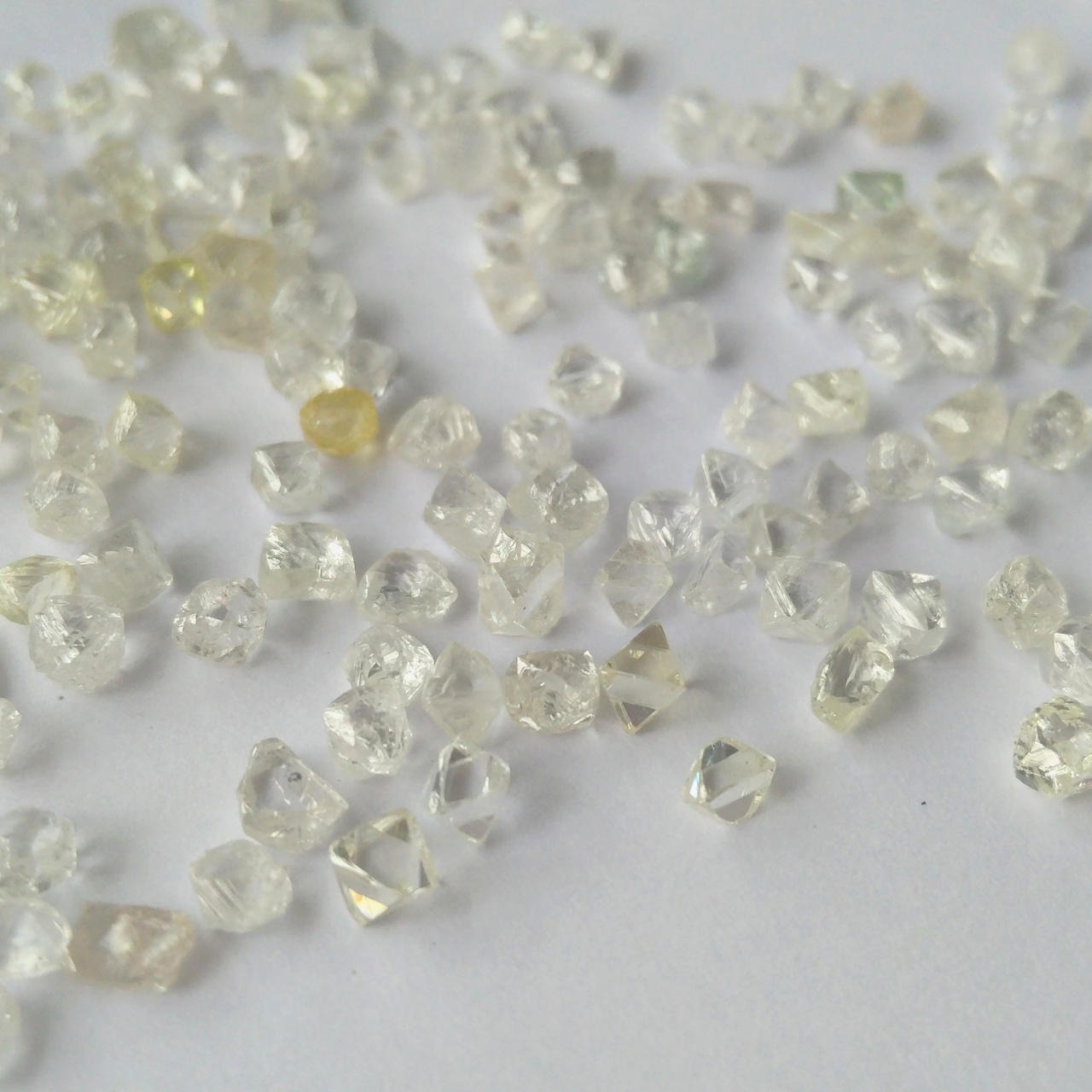 现货供应天然金刚石白色钻石原石5-70分宝石级白色钻石毛胚原料