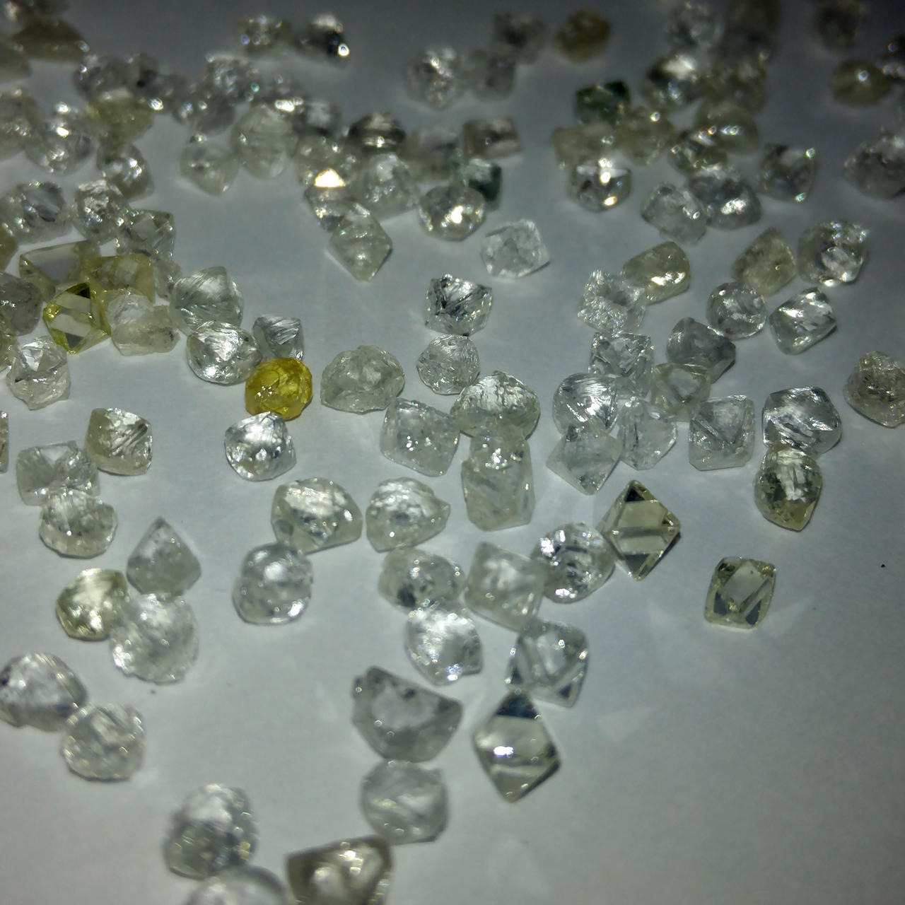 现货供应天然金刚石白色钻石原石5-70分宝石级白色钻石毛胚原料1