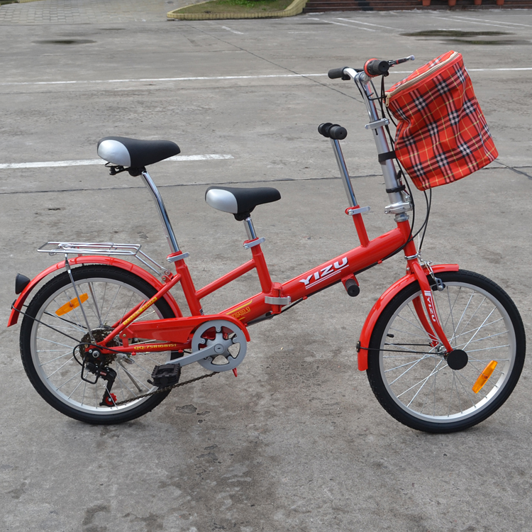旅行自行车双人自行车 20寸亲子折叠自行车 可折叠轻便自行车批发6
