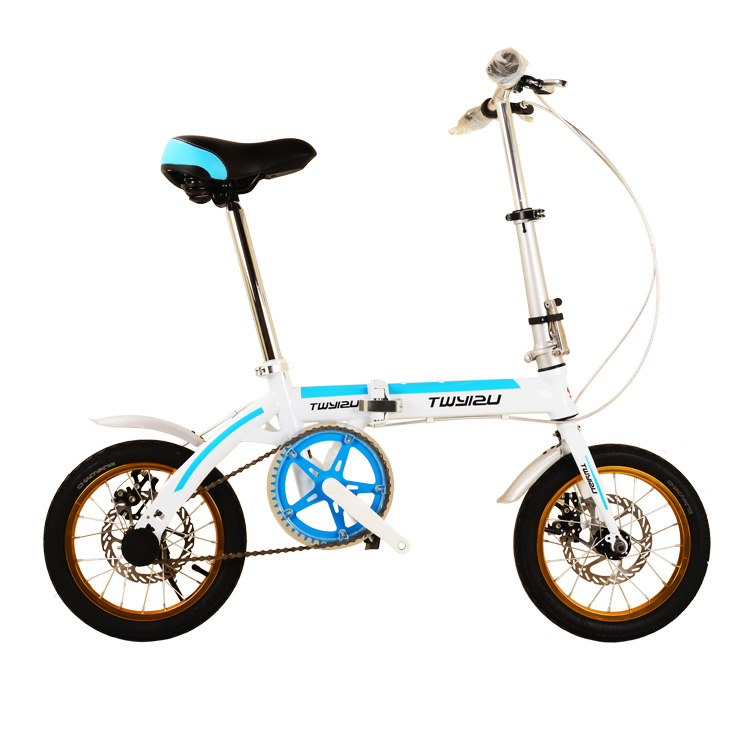 折叠自行车品牌价格 双碟刹折叠自行车 14寸儿童折叠自行车3