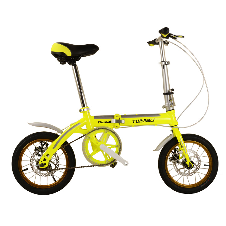 折叠自行车品牌价格 双碟刹折叠自行车 14寸儿童折叠自行车1