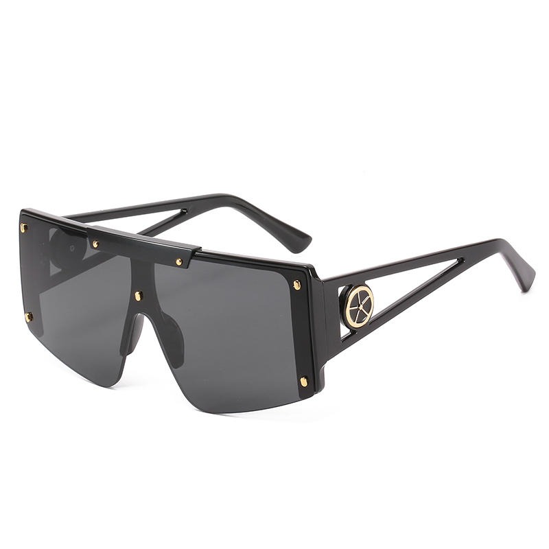 2021新款大框太阳镜 欧美潮流品牌同款一体眼镜 米兰时尚走秀墨镜
