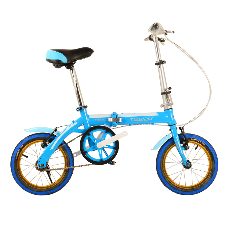 折叠自行车品牌价格 双碟刹折叠自行车 14寸儿童折叠自行车4