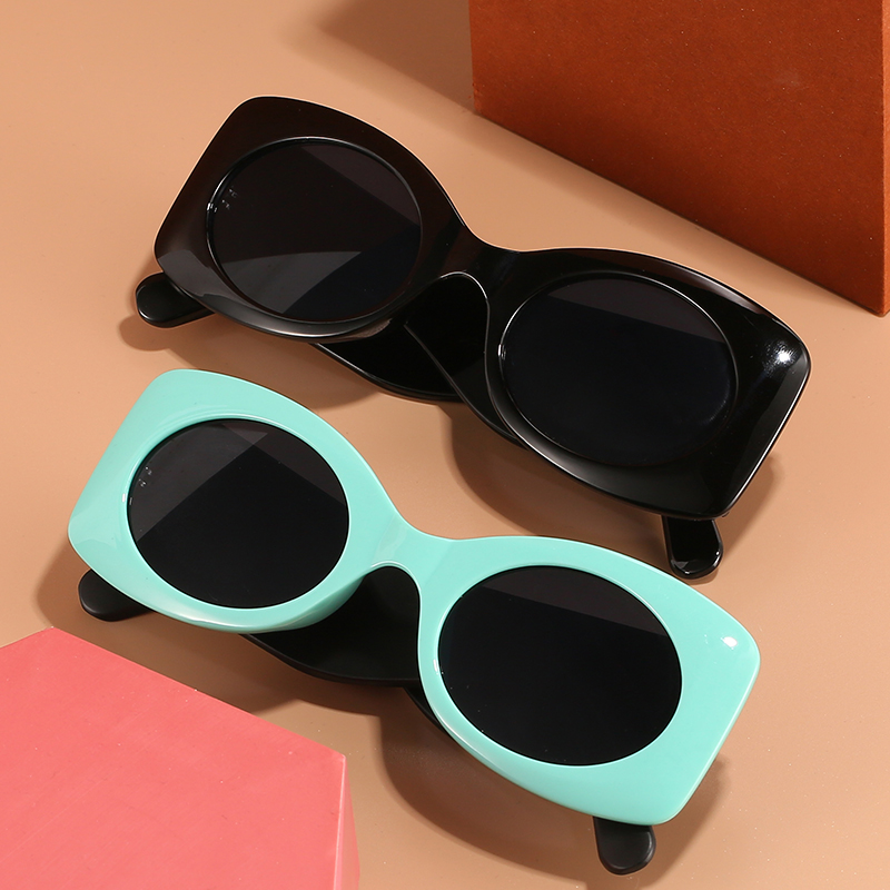 sunglasses 欧美潮流风圆形眼镜 时尚百搭街拍圆框墨镜女批发 2021希英新款太阳镜2