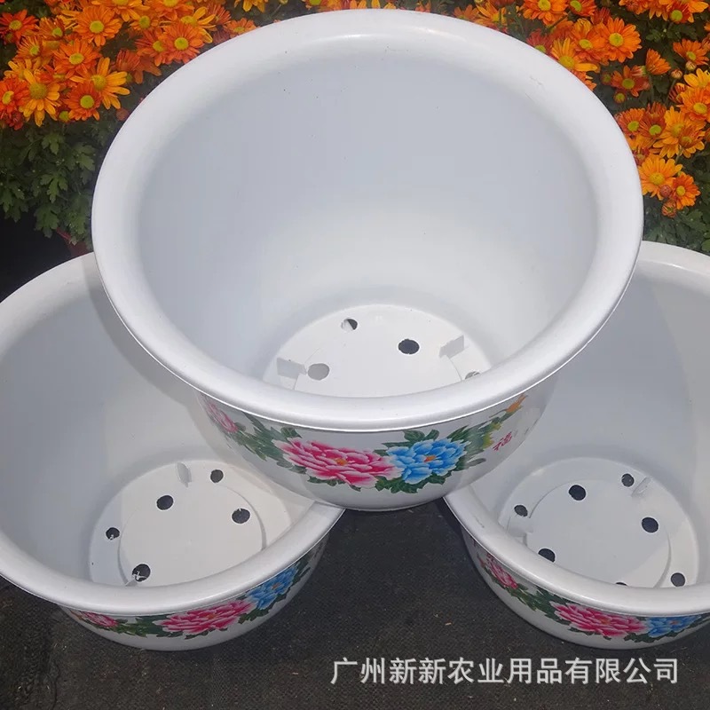 花盆容器 牡丹彩色花盆 塑料花盆1