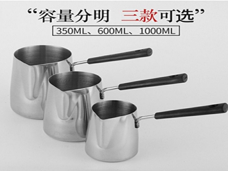304不锈钢热奶杯加厚带温度计咖啡奶茶加热壶350ml600ml1000ml