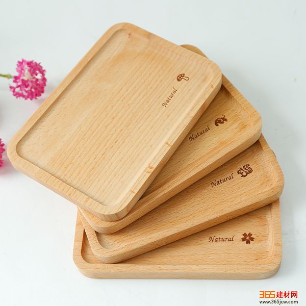 仪器仪表 日式简约方形榉木早餐盘子