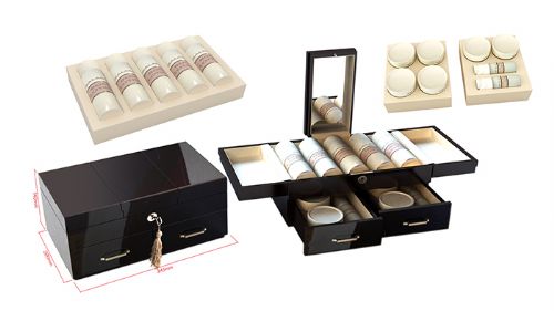 套装化妆品收纳型高档木制包装盒 仪器仪表