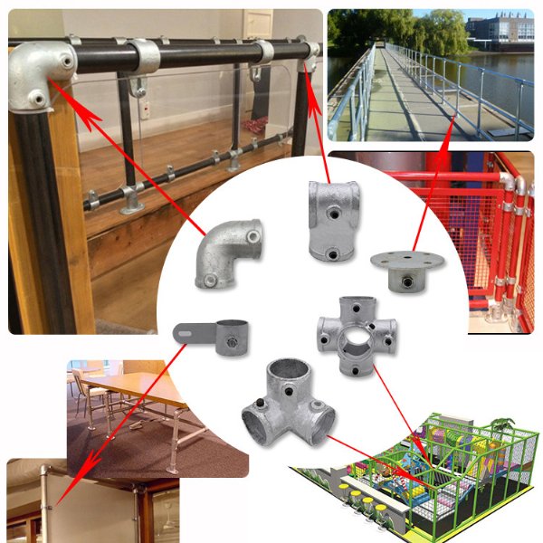 楼梯护栏管件 四通 临边防护栏连接管件 三通 工程机械、建筑机械 弯头