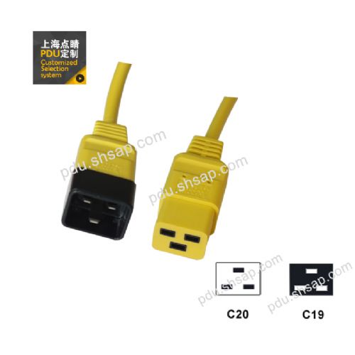 C20-C19 黄色IEC320 仪器仪表 PDU彩色电源线1