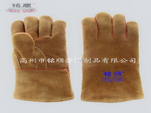 园艺工具 耐高温隔热手套 皮手套 铭顺电焊手套 焊工防护皮手套