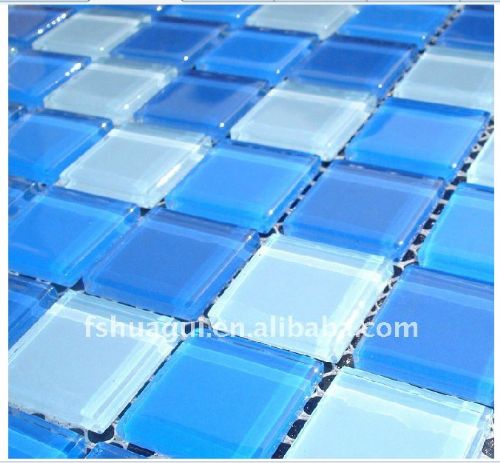 活动房 华硅游泳池瓷砖蓝色水晶玻璃马赛克HG-425056