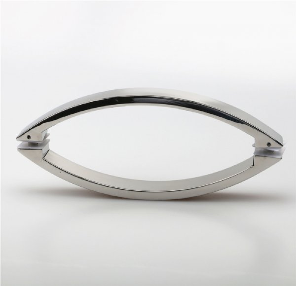 不锈钢玻璃门拉手 定制KEZE厂家批发L25S-200D淋浴房月亮弯金属铜