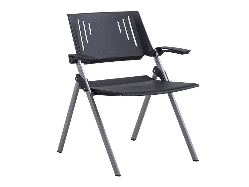 厂家直销塑料培训椅带写字板折叠式会议椅学生桌椅会议室椅新闻椅