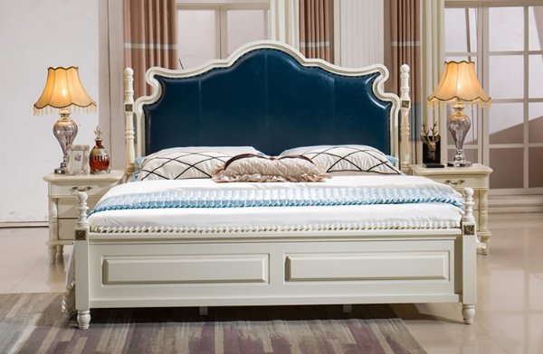 飞扬名邦简约美式床价格 真皮软靠床 1.8米卧室婚床
