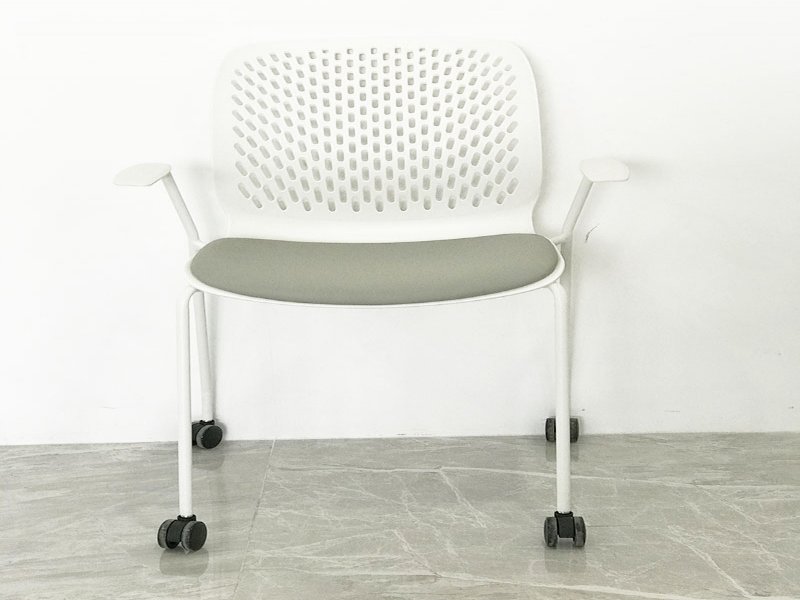 塑料培训椅带扶手四脚椅智慧教室椅休闲会客椅1