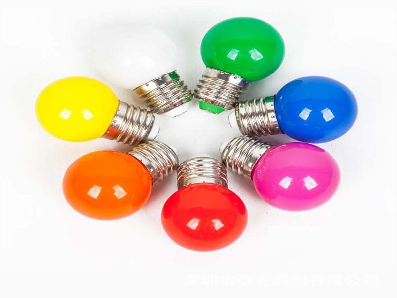 现货LED彩色灯婚庆装饰球泡灯 圣诞led小彩泡E27螺口球泡灯