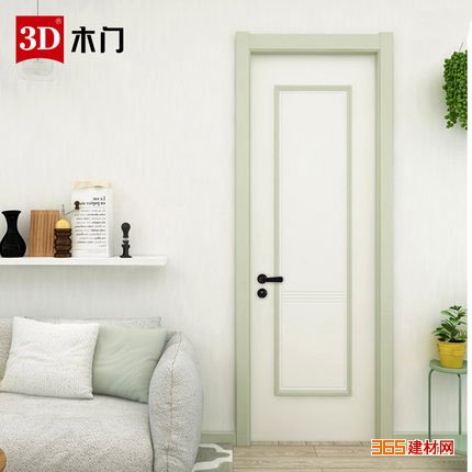 3D实木复合木门 现代简约卧室门 套装门