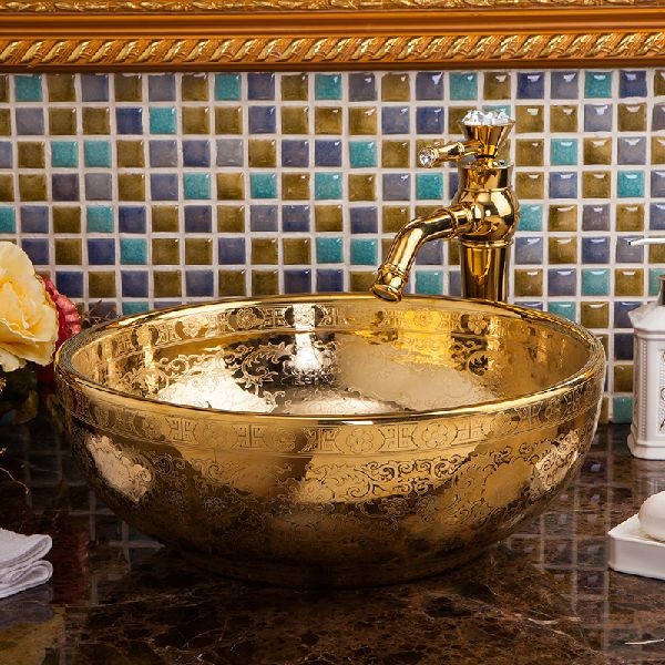 个性洗脸盆 洗手盆 现代简约欧式金色