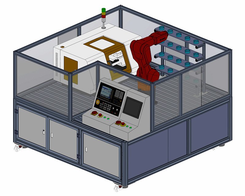 特种建材 工业机器人上下料数控铣床实训系统FW02